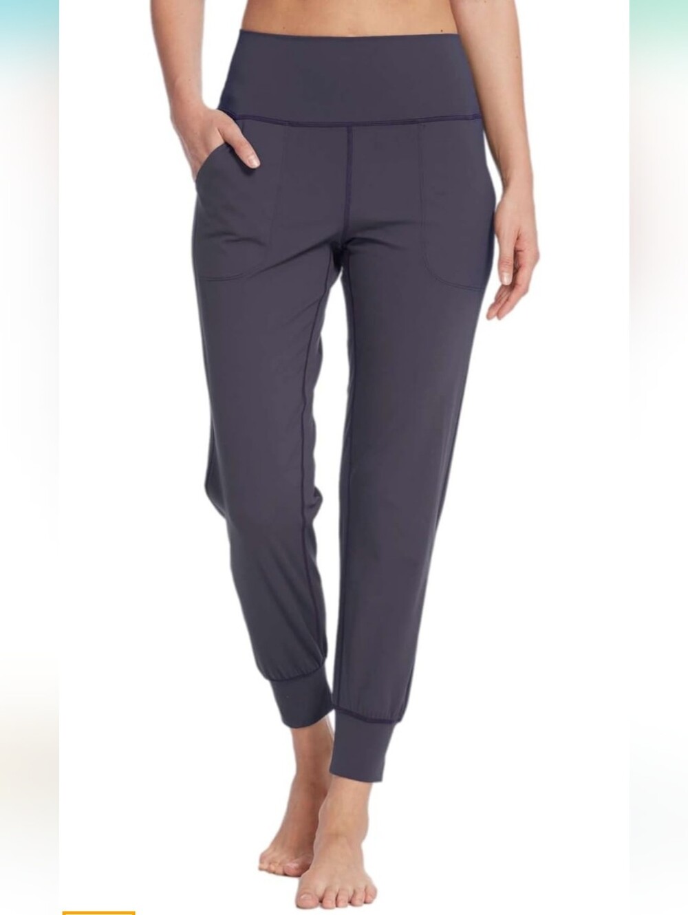 High-Waist Jogger Pants in Charcoal